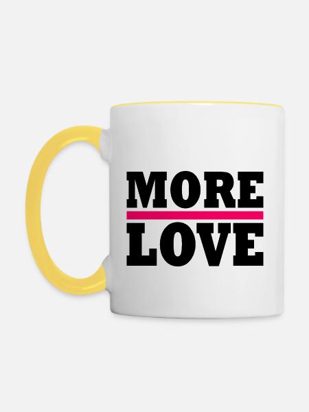 More love - Tasse zweifarbig - Weiß/Gelb