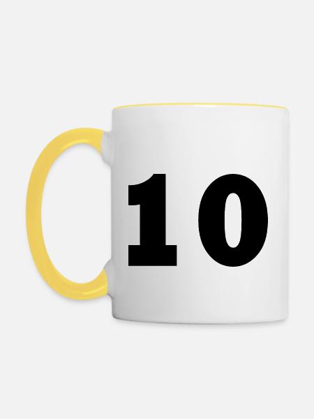 10 - Tasse zweifarbig - Weiß/Gelb
