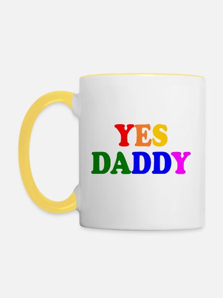 Yes daddy - Tasse zweifarbig - Weiß/Gelb