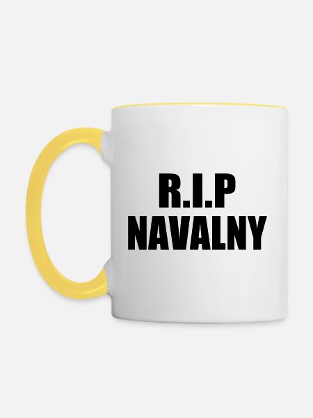 rip alexej nawalny - Tasse zweifarbig - Weiß/Gelb