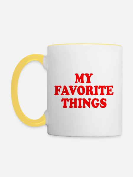 my favorite things - Tasse zweifarbig - Weiß/Gelb