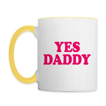 Yes daddy - Tasse zweifarbig - Weiß/Gelb - Links