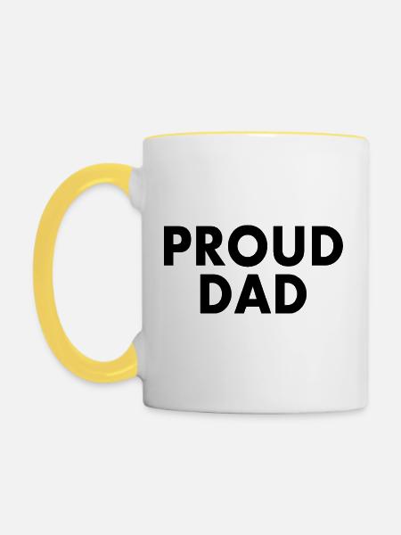 Proud dad - Tasse zweifarbig - Weiß/Gelb