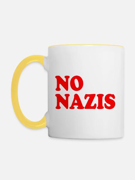 No nazis - Tasse zweifarbig - Weiß/Gelb