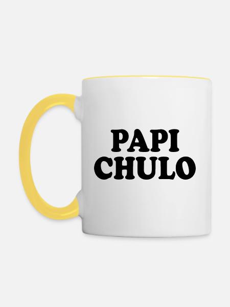 Papi chulo - Tasse zweifarbig - Weiß/Gelb
