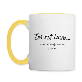I'm not Lazy! - Contrasting Mug - white/yellow - Left