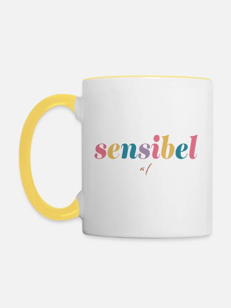 Sensibel af - Tasse zweifarbig - Weiß/Gelb