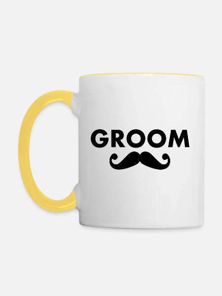 Groom - Tasse zweifarbig - Weiß/Gelb