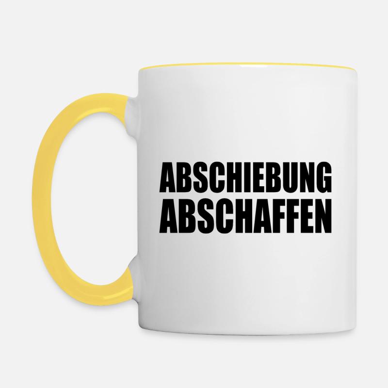 abschiebung abschaffen - Tasse zweifarbig - Weiß/Gelb