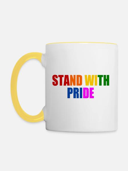 stand with pride - Tasse zweifarbig - Weiß/Gelb