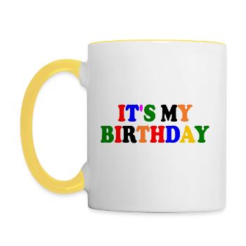It's my birthday - Contrasting Mug - white/yellow - Left