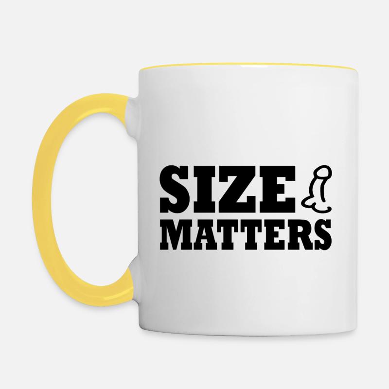 Size matters penis - Mug contrasté - blanc/jaune