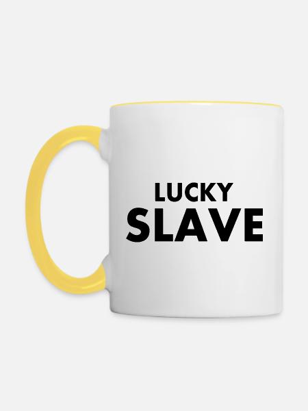 Lucky slave - Tasse zweifarbig - Weiß/Gelb