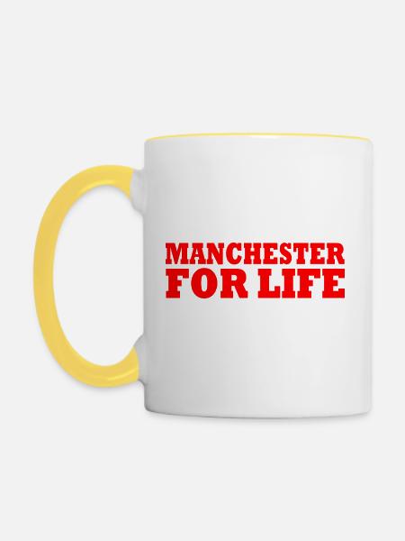 MANCHESTER - Tasse zweifarbig - Weiß/Gelb