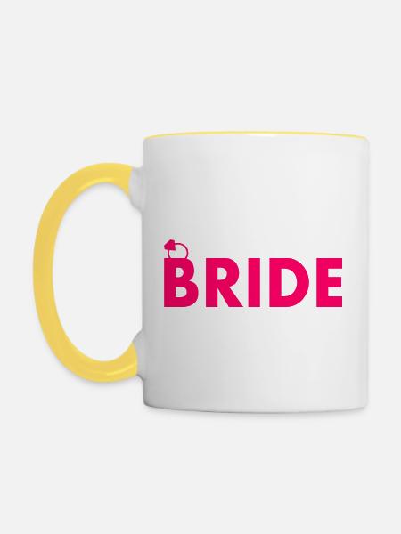 Bride - Tasse zweifarbig - Weiß/Gelb