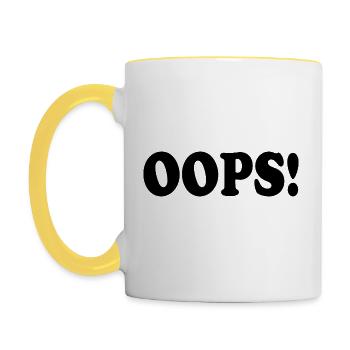 Oops - Mug contrasté - blanc/jaune - Gauche