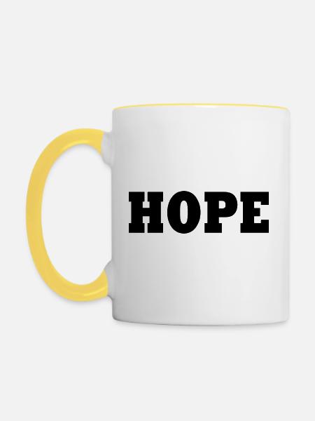 Hope - Tasse zweifarbig - Weiß/Gelb