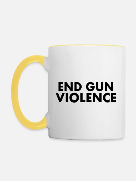 END GUN VIOLENCE - Tasse zweifarbig - Weiß/Gelb