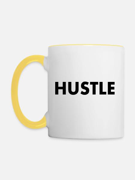 Hustle - Tasse zweifarbig - Weiß/Gelb