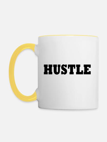 Hustle - Tasse zweifarbig - Weiß/Gelb