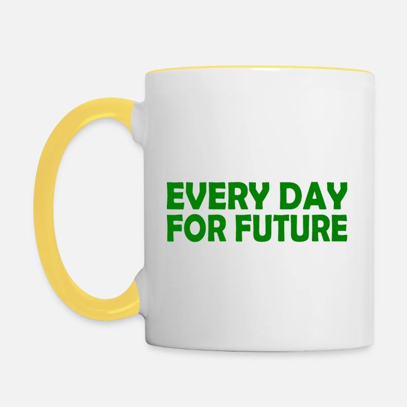 Every day for future - Contrasting Mug - white/yellow