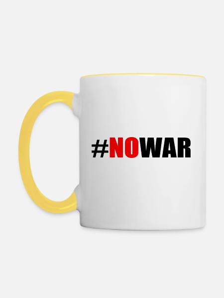 No war - Tasse zweifarbig - Weiß/Gelb