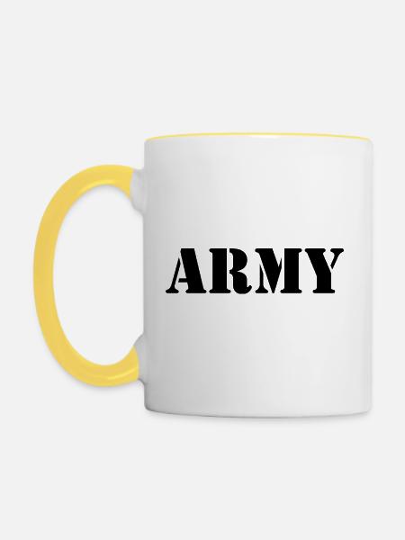 Army - Tasse zweifarbig - Weiß/Gelb