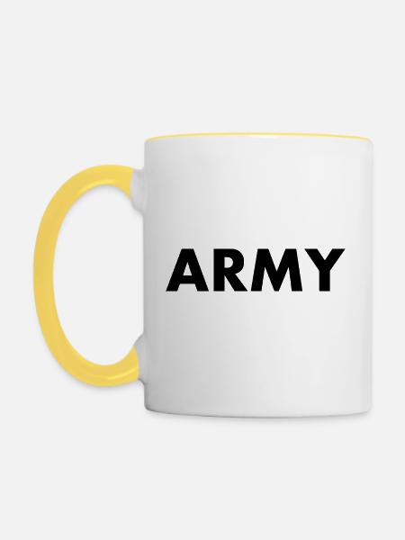 Army - Tasse zweifarbig - Weiß/Gelb