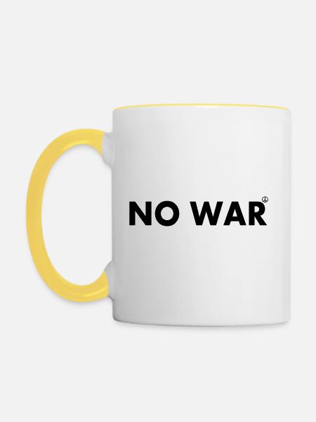 No war - Tasse zweifarbig - Weiß/Gelb