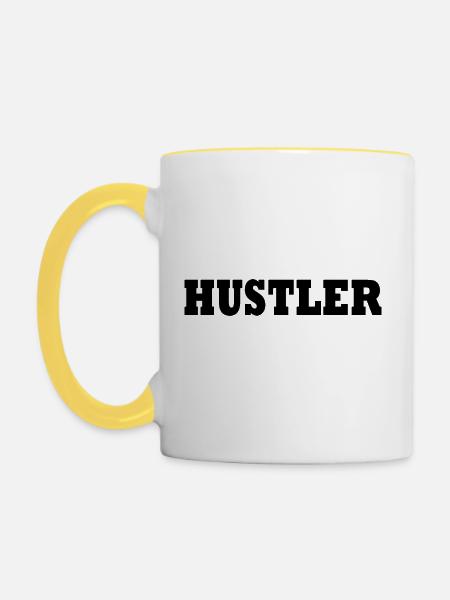Hustler - Tasse zweifarbig - Weiß/Gelb