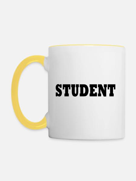 Student - Tasse zweifarbig - Weiß/Gelb