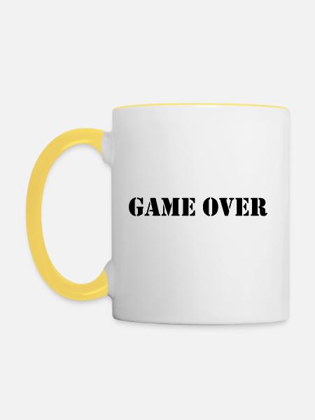 Game over - Tasse zweifarbig - Weiß/Gelb