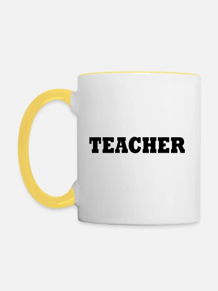 Teacher - Tasse zweifarbig - Weiß/Gelb