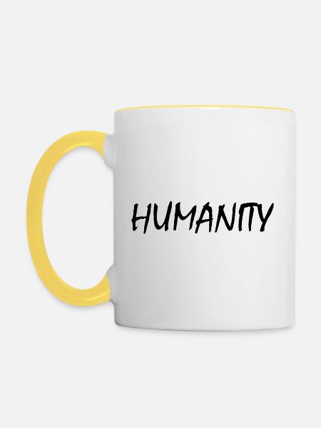 Humanity - Tasse zweifarbig - Weiß/Gelb