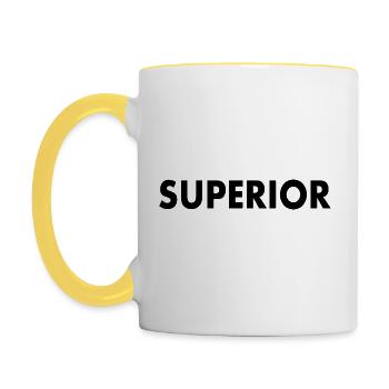superior - Tasse zweifarbig - Weiß/Gelb - Links