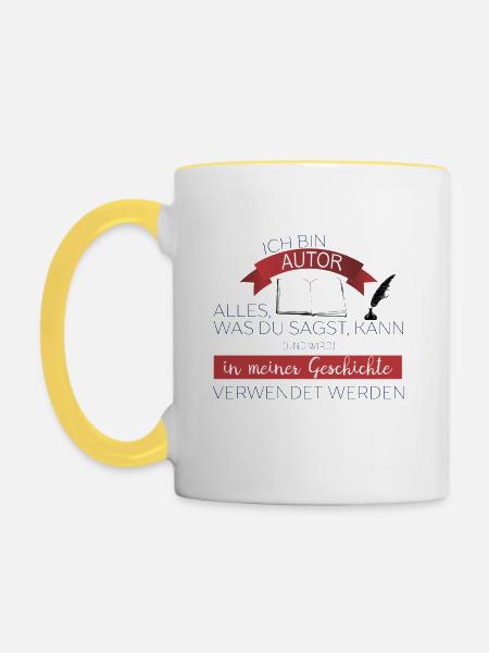 Ich bin Autor - Tasse zweifarbig - Weiß/Gelb