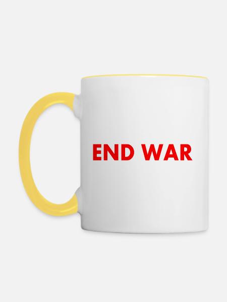 End war - Tasse zweifarbig - Weiß/Gelb