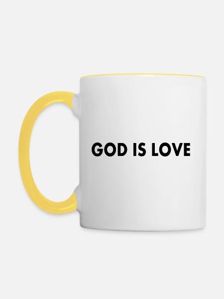 God is love - Tasse zweifarbig - Weiß/Gelb
