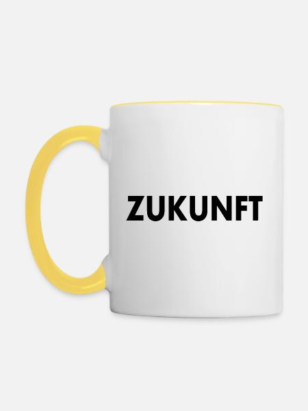 Zukunft - Tasse zweifarbig - Weiß/Gelb