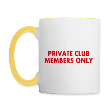 private club members only - Contrasting Mug - white/yellow - Left