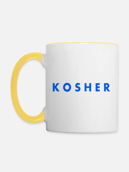 Kosher - Tasse zweifarbig - Weiß/Gelb