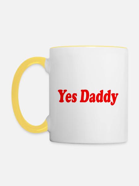 Yes daddy - Tasse zweifarbig - Weiß/Gelb