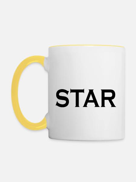 Star - Tasse zweifarbig - Weiß/Gelb
