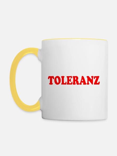 Toleranz - Tasse zweifarbig - Weiß/Gelb