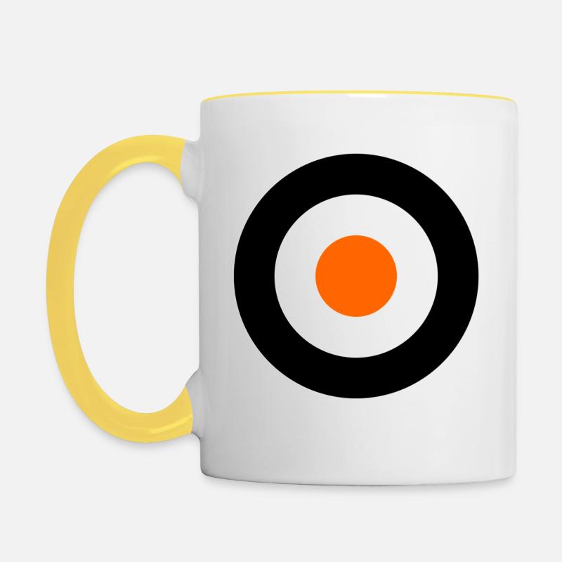 Orange Times Mod Target DigitalDirekt - Tasse zweifarbig - Weiß/Gelb