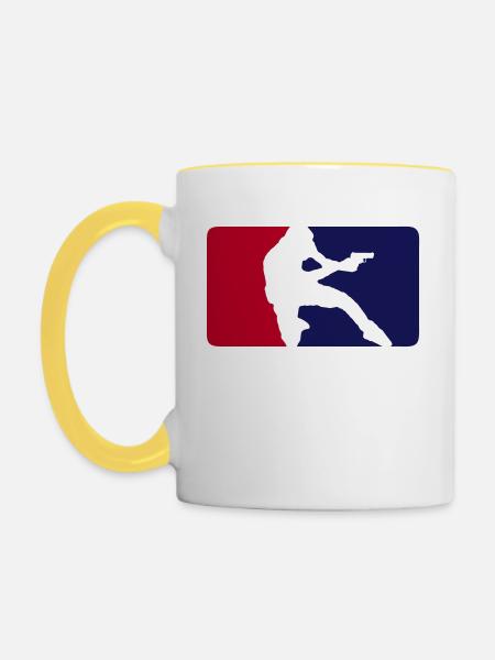 IPSC Logo - Tasse zweifarbig - Weiß/Gelb