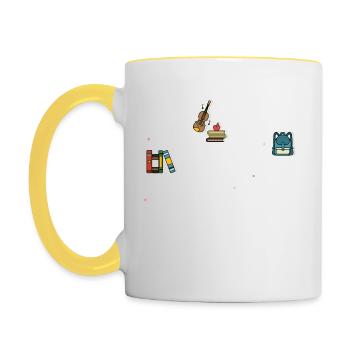 Erzieher ist ein Berufung - Tasse zweifarbig - Weiß/Gelb - Links