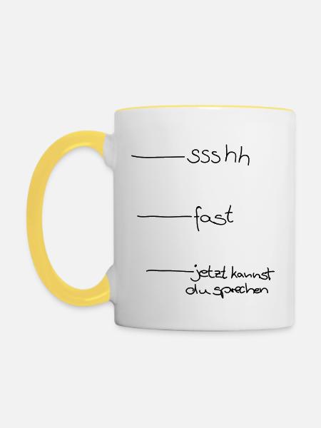 Morgenmuffel - Tasse zweifarbig - Weiß/Gelb