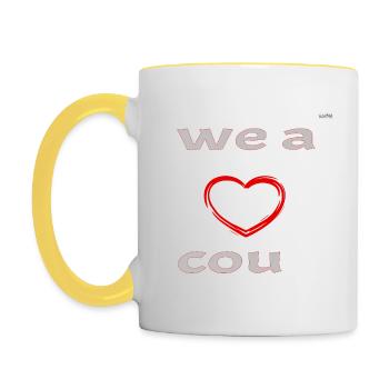 We are a couple - left side - Contrasting Mug - white/yellow - Left