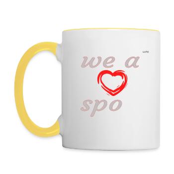 We are spouses - the left side - Contrasting Mug - white/yellow - Left